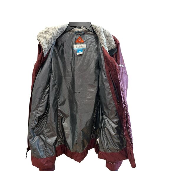 Columbia Jacket Women MED Burgundy Omni Heat Quilted Insulated Puffer Full Zip - Picture 3 of 8